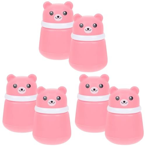 6 Stk Bär Puderquaste Box Staubpuder Mit Puff Für Frauen Badepulver Für Damen Mit Hauch Puffflasche Puderdose Stacheliges Hitzepulver Einfach Kleinkind Synthetischer Schwamm