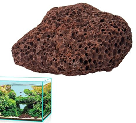 500g LavaSteine - 10-30mm Lavagestein Aquarium - Dunkelroter Lavastein Mit Poröser Oberfläche - Natürlicher Unterwasser - Lavastein, Ornament, Landschaftsdekoration, Filtermaterial Für Aquarien
