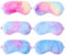 Kaisibum 6 Stück Schlafmaske Frauen Kinder, Sleeping Mask Plüsch Schlafmaske Mehrfarbig Augenbinde Weich Augenmaske für Kinder Mädchen?Partytütenfüller, Partygeschenke für Kindergeburtstage