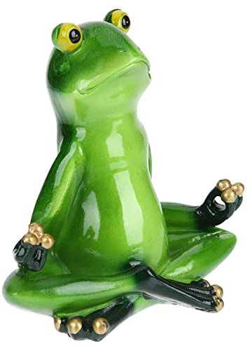 MUCKLILY Lustige Yoga Frosch Statue aus Langlebigem Harz Kreative Tischdekoration für Büro und Zuhause Sammelfigur für Entspannte Perfektes für Freunde und Familie