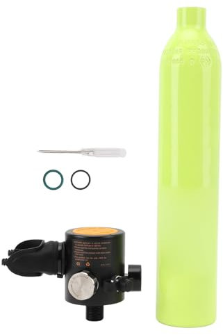 RiToEasysports Mini Tanque de Buceo, Mini Cilindro de Oxígeno de Buceo 0.5L Tanque de Buceo Portátil con Manómetro para Snorkel (Green)