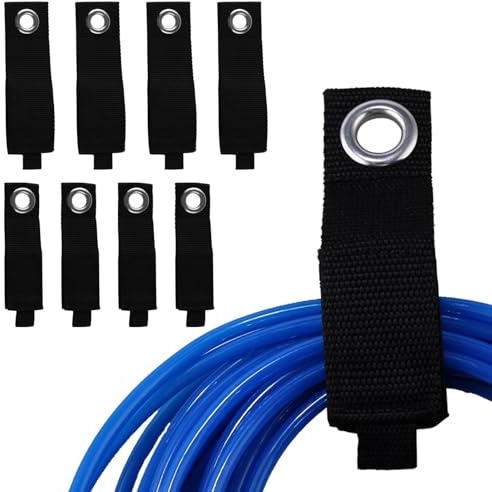 GOLD DEER 8PCS Heavy-Duty Nylon Storage Straps, Extension Cord Holder, Organizer, Fastening Straps, Cord Wrap, Garage Organization Tool for Hanging Cables, Hoses, Ropes and Tools