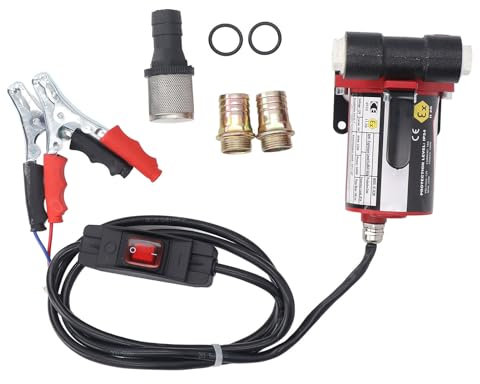 Bewinner 12V Kraftstoffpumpe – Explosionsgeschützte Leise Selbstansaugende Öltransferpumpe, 12V Benzinpumpe mit Schalter für Kerosin