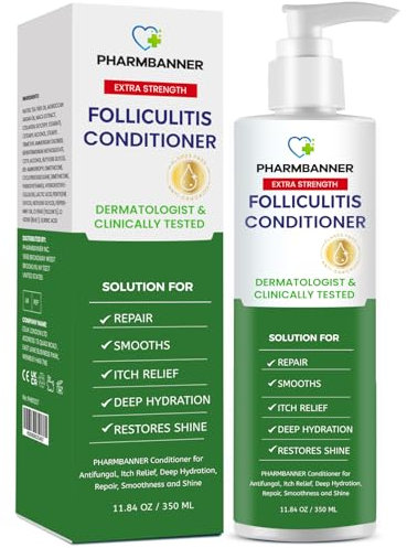 Folliculitis Itch Relief Conditioner: Tea Tree Oil & Moroccan Argan Oil - Deep Hydration & Repair - Nourishes, Smooths, Restores Shine - Safe for Dry or Damaged Hair-11.84 oz
