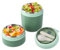YILANJIN Insulated Two-Tier Food Flask for Hot Food, 710ML Leakproof Food Jar Portable Soup Container, Stainless Steel Soup Flask with Spoon, Thermal Food Container for Breakfast & Lunch (Green)