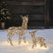 Lights4fun 45cm Studley LED Rattan Mutter und Kind Rentier Figur Timer Weihnachtsbeleuchtung Außen und Innen Weihnachtsfigur Rentier Balkon Deko