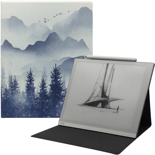 UMUBUHOMS Custodia magnetica per tablet Onyx Boox Go 10.3 ePaper E Ink, ultrasottile e leggera, in pelle PU, con supporto pieghevole e funzione automatica sleep/wake (montagne della foresta)