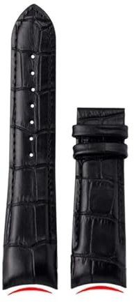 DKWOIS Kompatibel mit Tissot 1853 COUTURIER T035 T035407A T035617 627 T035439 Herren-Gebogenes Armband 22 mm 23 mm 24 mm Armband Echtlederarmband(Black-no clasp,24mm)