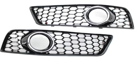 Rejilla delantera Para Audi A3 8P 2009-2013 8P0807682D Rejilla Delantera Coche Cromada/brillante Rejilla Nido Abeja Rejilla Malla Rejilla Luz Antiniebla Cubierta Rejilla de luz antiniebla(Chrome Silve