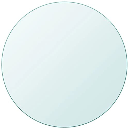AUVYI Mesa de comedor de repuesto, 90 x 1 cm, tablero redondo, mesa de café, restaurante, mesa de bar, placa para fines comerciales, placa de cristal, redonda, cristal templado transparente