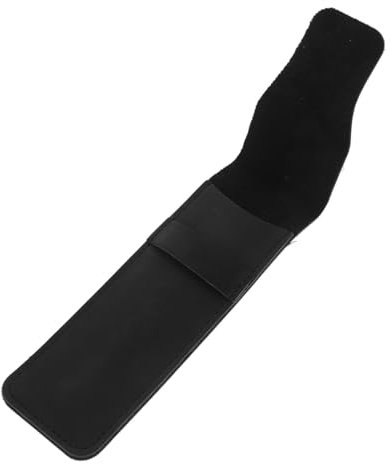 NUOBESTY Stiftetui aus Leder einzelne Stifttaschen schwarzer Beutel Schutzhülle für Füllfederhalter Stitch-Federmäppchen Münze Hülle für Stift Stiftschutztasche Oberschicht Rindsleder Black