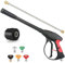 Geichan Pistola lunga per idropulitrice ad alta pressione con estensione bacchetta, 4000 PSI Jet Wash Gun per M22 14 mm e Karcher Connect Release K2 K3 K4 K5 K6 K7 Kärcher e lancia sporco ugello spray