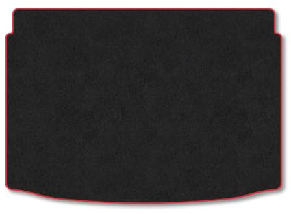 VW Tiguan [Lower Boot Floor] (2024+) Boot Mat Accessories Tailored Fit Carpet Boot Liner non Slip Red Trim Full Coverage Compatible Accessory Protector Granulated Backing Hand-Finished