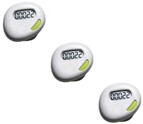 UKCOCO 3 Stück Sport-Schrittzähler Herzförmiger Schrittzähler laufende Uhr -Clip Klicker tragbarer Smartwatch Sport-Gadget Fitness-Informationstool Weiß