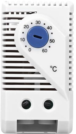 Mechanischer Thermostat Temperaturregler, 0-60℃ Mechanical Temperature Controller Thermostat Temperaturregler Schalter mit DIN-Schienenmontage für Heizung Lüfter Signalgerät