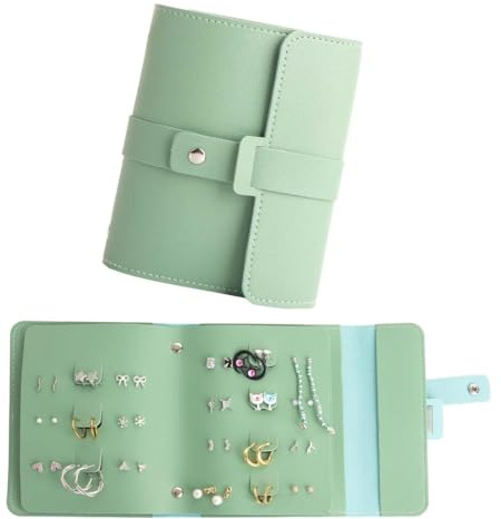 JYNXOR Ohrring Aufbewahrung Ohrringe Ordner Kleines Buch Aufbewahrungstaschen Praktische Ohrstecker Aufbewahrung Schmuckkästchen Schmuck earring Organizer Tragbare PU Ohrring Etuis Für Mädchen Frauen