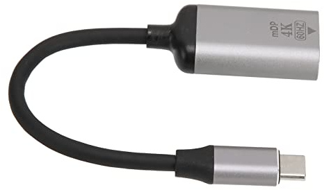 TOPINCN Câble USB C vers DisplayPort, Adaptateur 4K, Mini Plug and Play pour les Utilisateurs de Moniteurs D'ordinateur Portable, Gris Sidéral