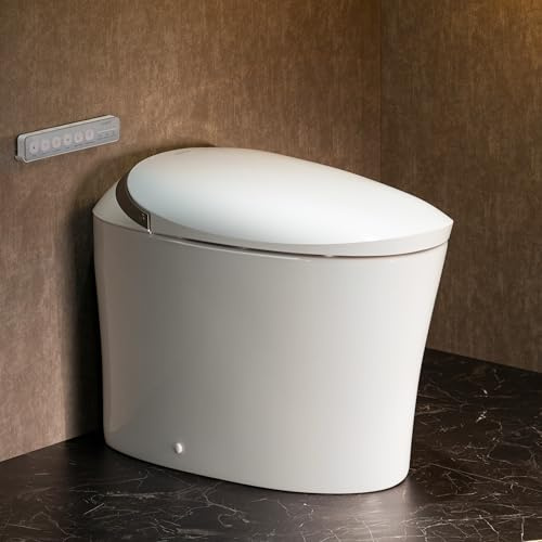 CANEST Inodoro inteligente con bidé integrado, inodoro alargado con tanque, descarga MaP de 1000 g, altura cómoda ADA, asiento con calefacción de control automático de temperatura, agua, descarga