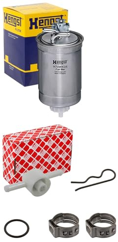 Hengst Kraftstofffilter+Ventil | H70WK05 + 40611 passend für Golf 2 3 Passat T3 T4 1.5-2.5D Tdi