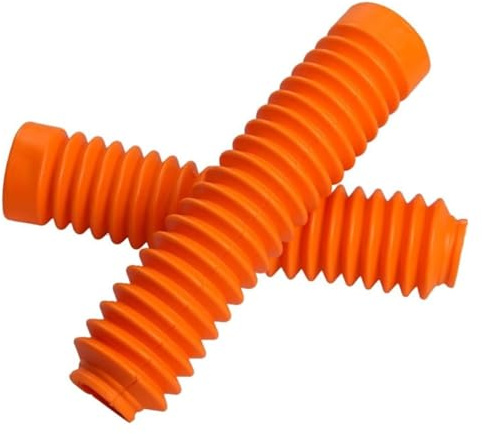 BUYTUS 2pcs Universal Motorcycle Rubber Protector Front Fork Gaiters Powder Cover Gators Boots Motorbike Shock Absorber Gaiter Covers(Orange)
