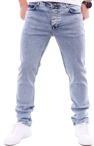 Reslad Jeans Herren Regular Fit I Jeanshose mit Stretch Männer Herren Hose I 5-Pocket Straight-Cut RS-2125