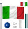 tectake® Asta Alluminio 625 cm con Bandiera, Corda e Piantone, Set, Regolabile in Altezza, Asta Allungabile, Asta Bandiera Esterno, Asta per Bandiera da Giardino - Italia