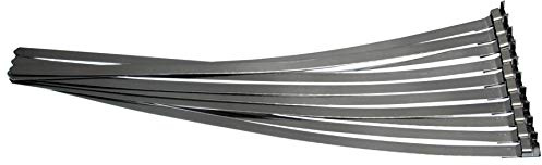 Alkan 10x Edelstahl Bandschellen 360 mm AISI 304 vorgefertigt | Vorgefertigte Edelstahl-Bandschellen/Klemmschellen, AISI 304, 360 mm, für Schläuche, Manschetten & Rohre