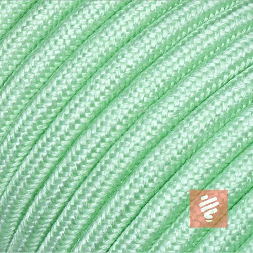 Textilkabel für Lampe, Rundkabel, dreiadrig (3x0.75mm²), Minze - 5 Meter