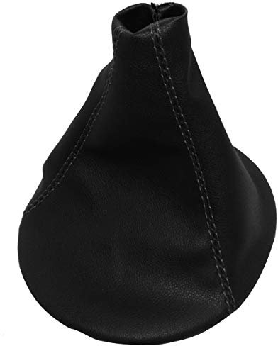 AERZETIX: Funda para palanca de cambios de piel sintética con costuras de colores variables (negro con costuras negro)