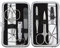 DREI SCHWERTER - Germany 6-tlg. 'Genova' | Maniküreset Nagel Set Etui in Kunstleder Spiderlook | Inhalt: Nagelschere, Hautschere, Nagelknipser, Glasnagelfeile, Pinzette, Saphirnagelfeile