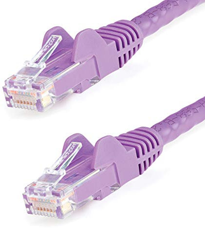 StarTech.com 7.5m CAT6 Ethernet Cable - Purple CAT 6 Gigabit Ethernet Wire -650MHz 100W PoE RJ45 UTP Network/Patch Cord Snagless w/Strain Relief Fluke Tested/Wiring is UL Certified/TIA (N6PATC750CMPL)