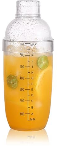 Bubble Tea Shaker, Klarer Kunststoff Cocktail Shaker Eis Shaker Tasse Getränkemixer mit Skala für den Home Bartender Boba Tea Shop (700ml)