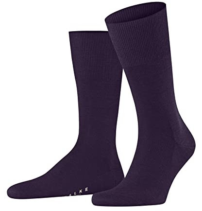 FALKE Herren Socken Airport M So Wolle Baumwolle einfarbig 1 Paar, Blau Wine Berry 8860, 41-42