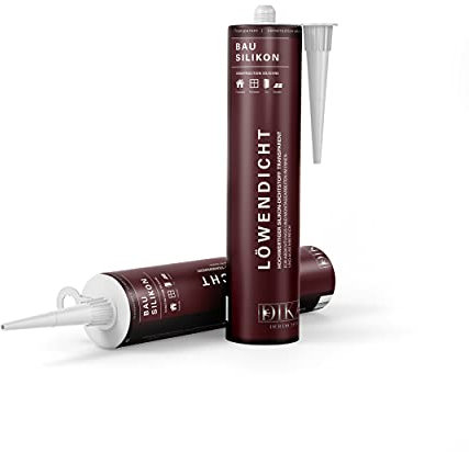 Dikara Silikon transparent für Innen- & Außenbereich | Löwendicht Bausilikon 310 ml | Fenster- & Fassadenabdichtung | wasserfest/UV-beständig (Transparent)