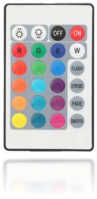 CUTULAMO Télécommande sans fil à bande lumineuse, bandes LED avec télécommande Mini 5-24V 24 touches RVB LED Réglage de la luminosité du contr?leur pour diverses lampes(Longueur de cable 0,5 mètre)