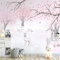 YXTSmurals Papier Peint Panoramique Rose Plantes Bois Élans Papier Peint Intissé 3D Effet Poster Geant Mural Personnalisé 3D Pour Salon Chambre Décoration Murale