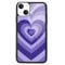 MAYCARI Abstract Purple Love Phone Case Compatible with iPhone 13 mini 5.4'', Hard Back Case with Soft TPU Bumper for Girls Children Women Protective Phone Case for iPhone 13 mini