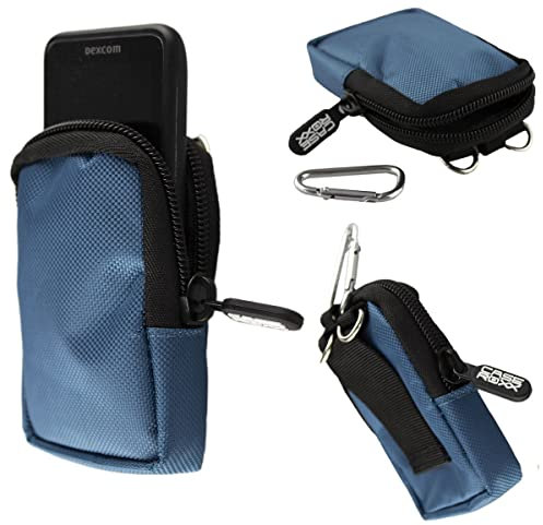 caseroxx Canvas Tasche kompatibel mit Dexcom G6 Receiver, Tasche (Canvas Tasche in blau)