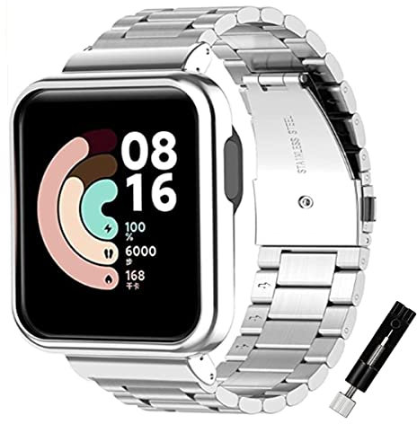Compatibile per Xiaomi Mi Watch Lite/Redmi Watch Cinturino in Metallo - Sostituzione del Cinturino in Metallo in Acciaio Inossidabile per Xiaomi Mi Watch Lite/Redmi Watch Accessori con Cornice
