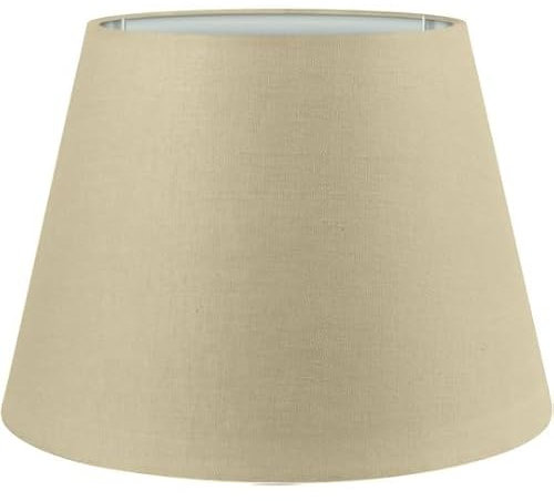 Wogati® Premium Lampenschirm E14/E27 Baumwolle | Verschiedene Größen & Farben | Beige/Größe: L | Für Stehlampe, Hängelampe und Tischlampe