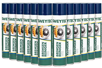 SWEYTEC Qualitativ Hochwertiger Bremsenreiniger | 600ml | Acetonfrei | Schutz vor Rost | Öl und Anderen Fetten | für Profi- und Privat-Gebrauch | 12 Dosen