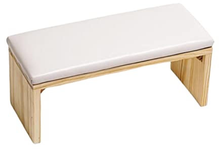 Nail Arm Rest Manicure Hand Pillow Wooden Hand Rest Table Cushion Soft Manicure Cushion Desk Station for Nail Technician Salon Home Use - White