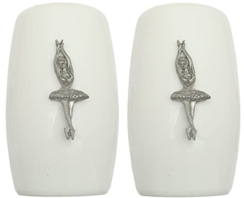 Ballerina China Salt and Pepper Shakers Cruet Set Modern White CSP 443