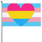 Transgender Trans and Pan Pansexual Pride Flagge Herz Willkommen Party Outdoor Outdoor Dekorationen Picks Home House Garden Yard Decor 91 x 152 cm große Flagge