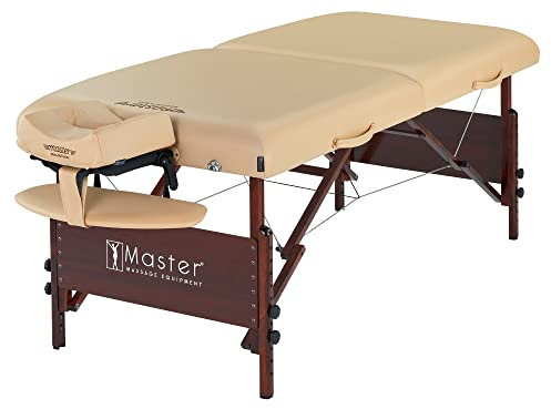 Master Massage 71cm Del Ray Pro Klappbar Mobile Massagebank Beauty Couch Bett aus Holz Massageliegen Paket Beige