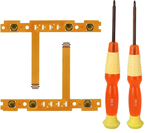 EEEKit 2PCS SL SR Sync Button Ribbon Flex Cable with Screwdriver Set Compatible with Nintendo Switch Joy Con Controller