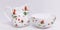 Hearts & Red Roses Cream/Milk Jug and Sugar Bowl Fine Bone China Matching Set Hand Decorated UK