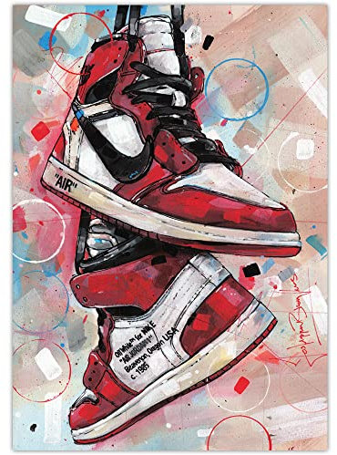 JosHoppenbrouwers Air Jordan 1 0ff-White Chicago Poster 42 x 29,7 cm (A3)
