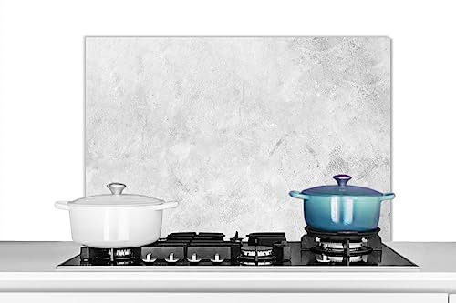 KitchenYeah© Spritzschutz Küchenrückwand Küche Deko Aluminium Platte Wandschutz Herd Spritzschutz WandverkleidungMarmor - Design - Grau - Marmoroptik - 80x55 cm