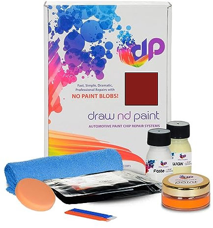 DrawndPaint riparazione vernice, kit riparazione vernice, rimozione graffi riparazione vernice auto, vernice per riparare graffi sull'auto, pennarello adatto per Hyundai Maharajah Red Met - Ner